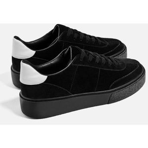 Zara Black and White Platform Sneakers